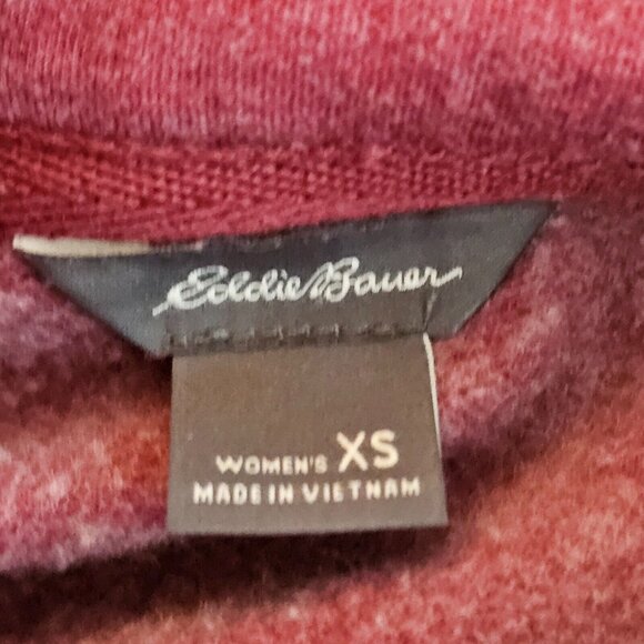 Eddie Bauer Sweatshirt Womens XS Red 1/4 Zip Up Pullover Sweater Casual Preppy - Picture 7 of 12